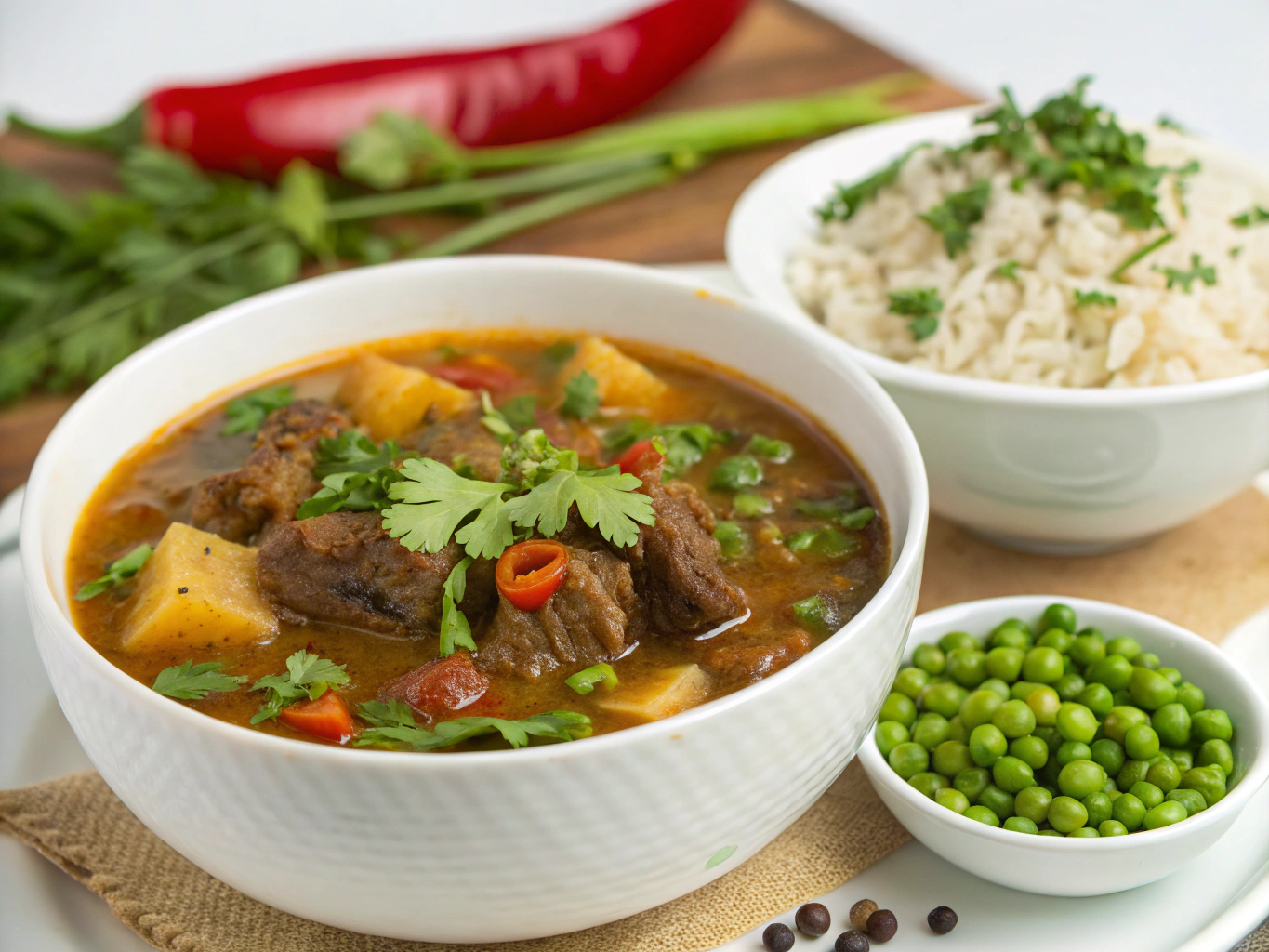 Slow-braised Caribbean oxtail with rice, peas, and plantains