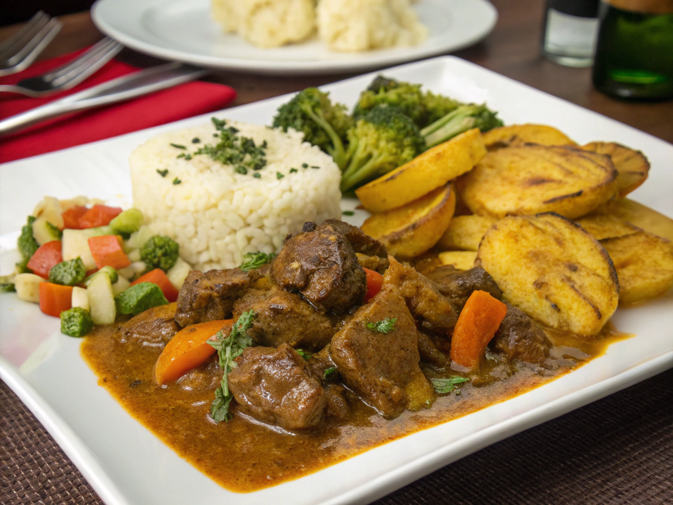 Plated Caribbean fine dining by Chef Selwyn Richards